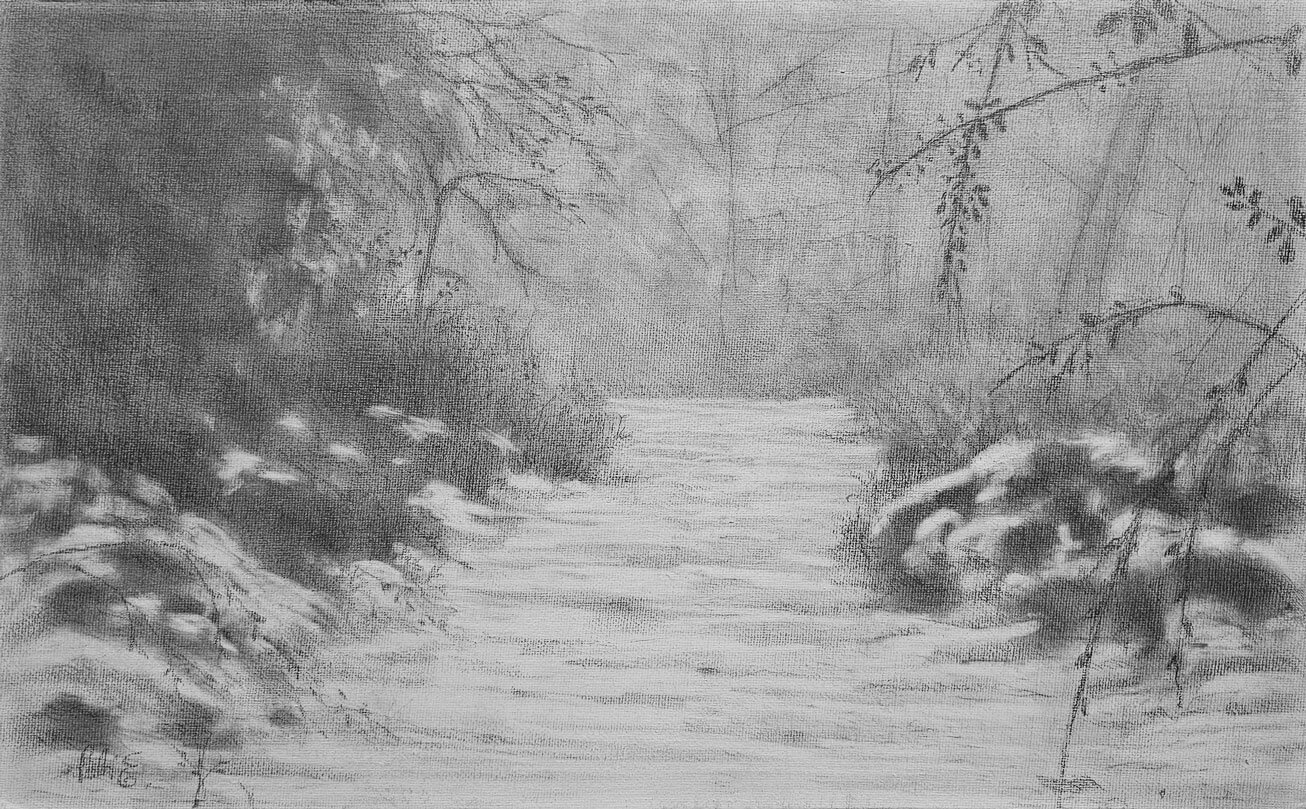 Opera di Emilio Cetti: Nevicata su legno - Serie IX
