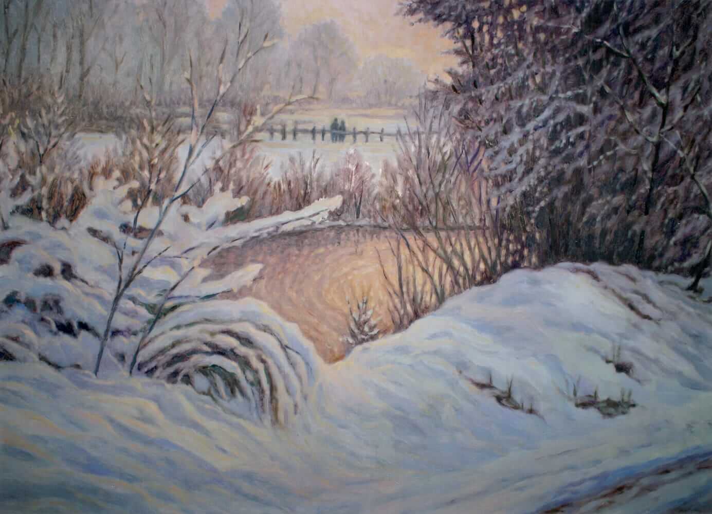 Opera di Emilio Cetti: Passeggiata invernale sul Mella